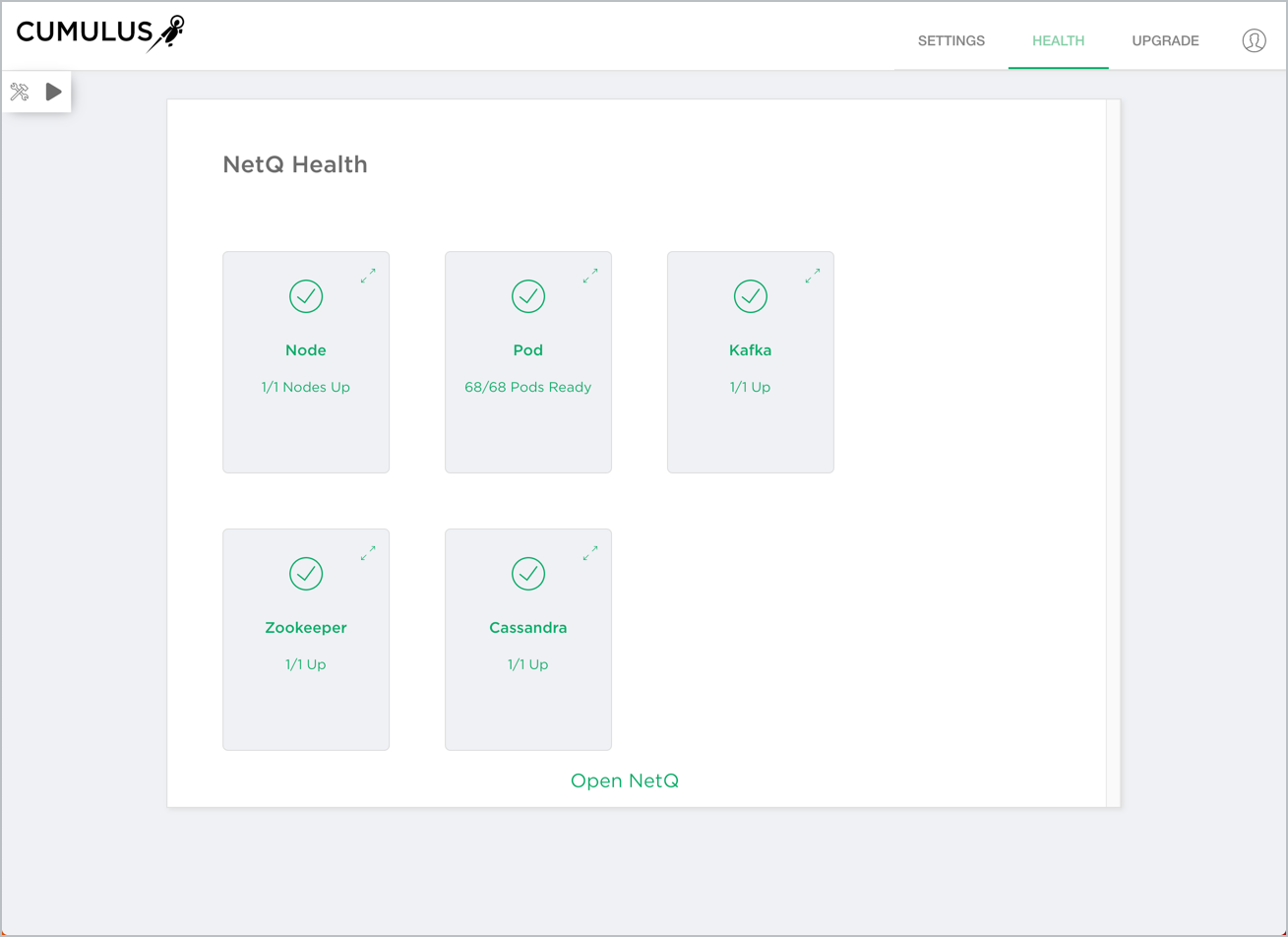 On-premises deployment (cloud deployment only has Node and Pod cards